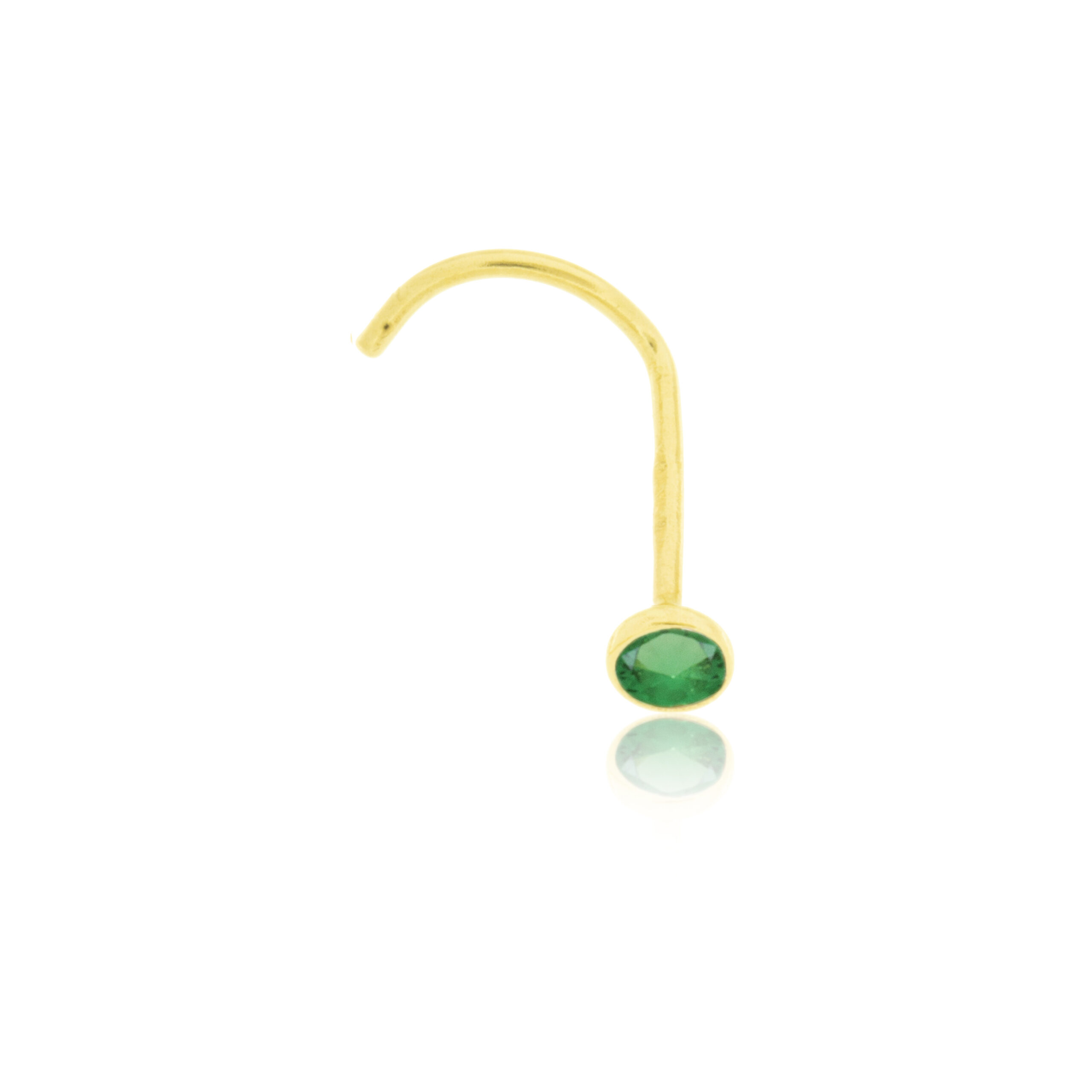Piercing oro 18K hipoalergenico con circonita verde
