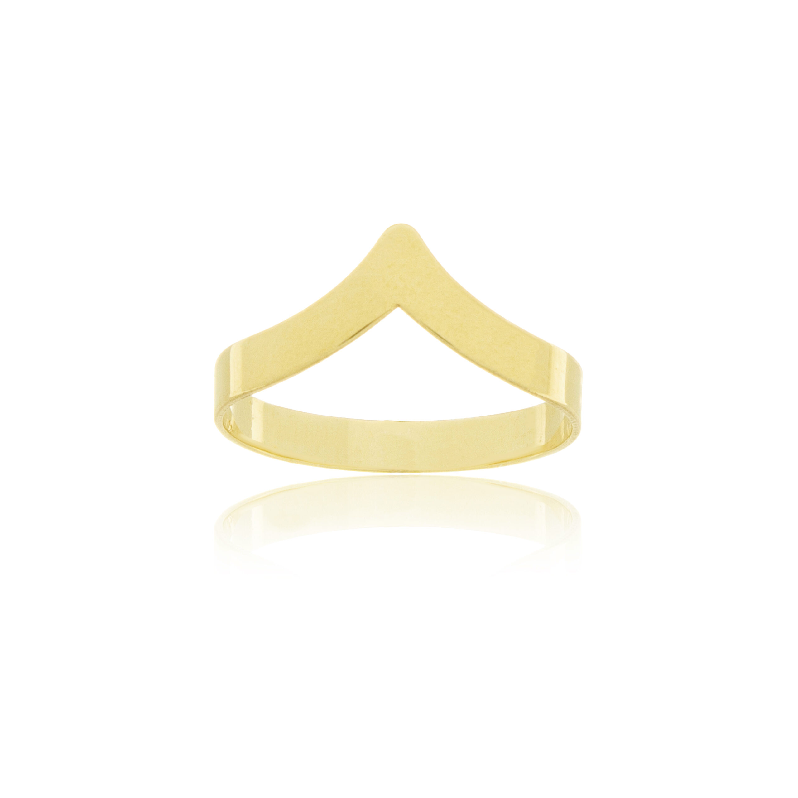 Anillo de oro diseño moderno y elegante en forma de letra V