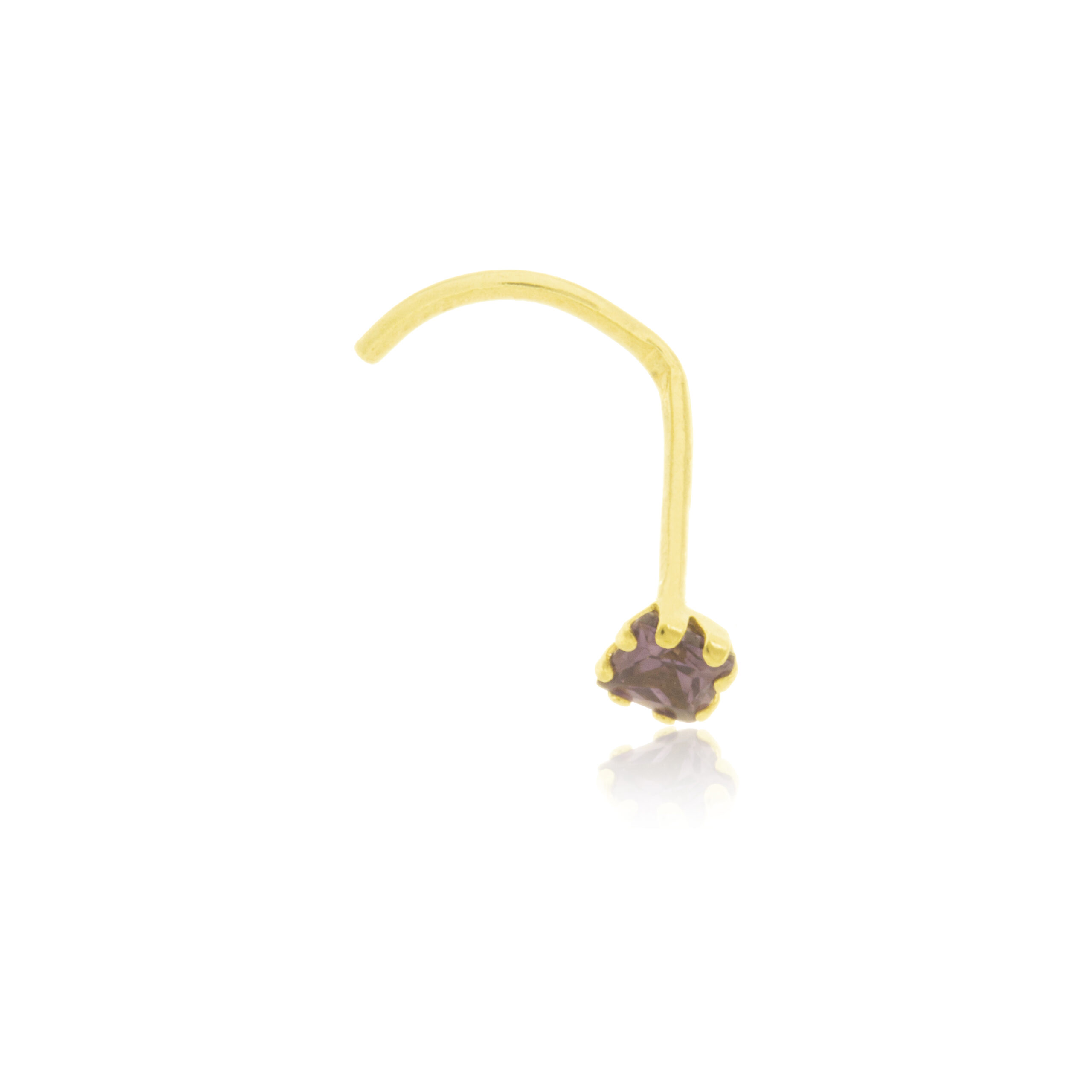 Piercing de oro 18K con circonita de color morado