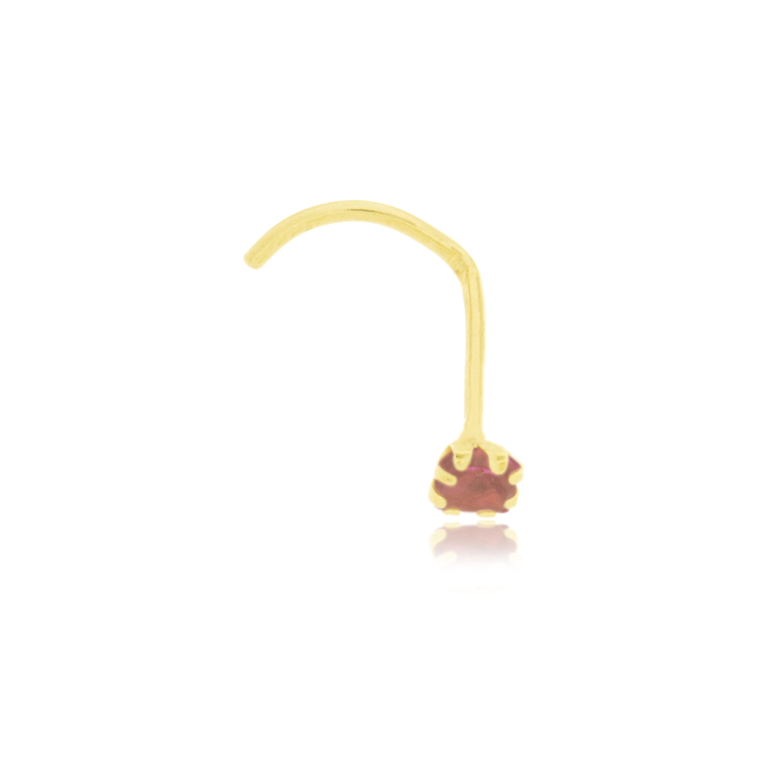 Piercing de mujer de oro 18K con circonita roja