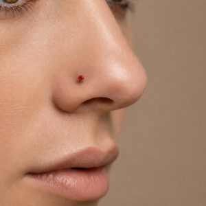 Piercing Nariz Garra Cuadrada Circonita Roja