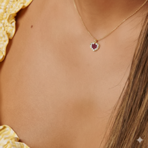 Collar corazón Rubi Oro 18 k